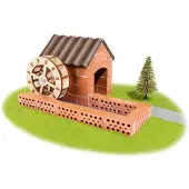 Teifoc Steinbaukasten "Teifoc Wassermühle", braun (bunt), Spielbausteine, Kinder, Ton, Steinbaukasten