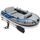 Intex Excursion 4 Schlauchboot-Set mit Rudern und Pumpe 68324NP