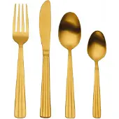 MIKASA Besteck-Set of Edelstahl in Box of Geschenk-Set 16 Stück (4 Portionen) Gold
