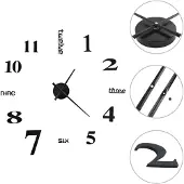 vidaXL 3D-Wanduhr Modernes Design 100 cm XXL Schwarz