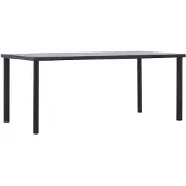 vidaXL Esstisch Schwarz und Betongrau 180 x 90 x 75 cm MDF