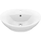 vidaXL Luxus-Waschbecken Überlauf Oval Matt-Weiß 58,5x39 cm Keramik