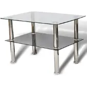 vidaXL Couchtisch mit Ablage Glas