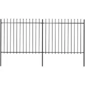 vidaXL Gartenzaun mit Speerspitze Stahl 337 x 150 cm Schwarz
