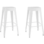 vidaXL Barhocker Stapelbar 2 Stk. Weiß Metall