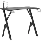 vidaXL Gaming-Schreibtisch mit Y-Gestell Schwarz 90x60x75 cm