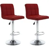 vidaXL Barhocker 2 Stk. Weinrot Kunstleder