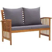 vidaXL Gartenbank mit Kissen 119 cm Massivholz Akazie