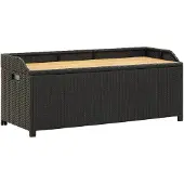 vidaXL Sitzbank mit Stauraum 120 cm Poly Rattan Schwarz