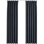 vidaXL - Vorhänge - Verdunkelung - mit - Haken - 2 - Stück - 140x245 - cm - anthrazit