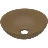 vidaXL Waschbecken Keramik Mattcreme Rund