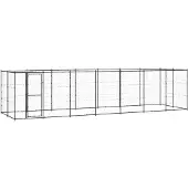 vidaXL Outdoor-Hundezwinger mit Überdachung Stahl 16,94 m2 3082295