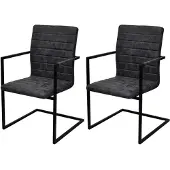 vidaXL Freischwinger 2 Stk. Schwarz Kunstleder