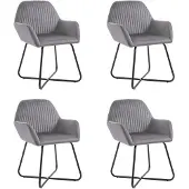 vidaXL Esszimmerstühle 4 Stk. Grau Samt