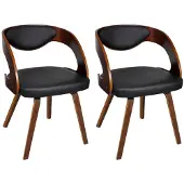 vidaXL Esszimmerstühle 2 Stk. Braun Kunstleder