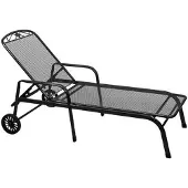 Mwh Savoy Gartenliege mit Rollen Stahl iron grey