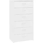 vidaXL Sideboard mit 6 Schubladen Weiß 50x34x96 cm Holzwerkstoff