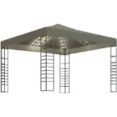 vidaXL Gartenzelt mit LED-Lichterkette 3x3 m Taupe