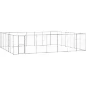 vidaXL Outdoor-Hundezwinger Verzinkter Stahl 50,82 m²