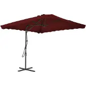 vidaXL Sonnenschirm mit Stahl-Mast 250x250x230 cm Bordeauxrot