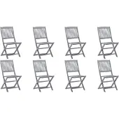 vidaXL Klappbare Gartenstühle 8 Stk. Massivholz Akazie