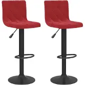 vidaXL Barhocker 2 Stk. Weinrot Samt