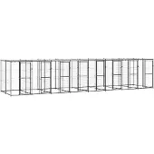 vidaXL Outdoor-Hundezwinger Stahl mit Dach