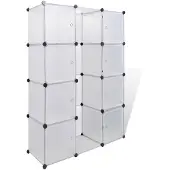 vidaXL Modularer Schrank mit 9 Fächern 109x36,5x143 cm Weiß