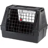 Ferplast Atlas Car Scenic, Fester Transportbox, Auto-Haustiertransportbox, Hund, 20 kg, Frontlader, Schwarz