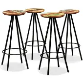 vidaXL Barhocker 4 Stk. Massives Altholz