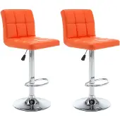 vidaXL Barhocker 2 Stk. Orange Kunstleder