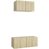 vidaXL 2-tlg. TV-Schrank-Set Sonoma-Eiche Holzwerkstoff