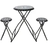 Blokker Klapptisch und Barhocker Lavaron 101 cm Aluminium schwarz