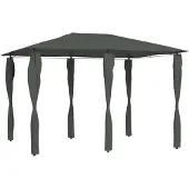 vidaXL Pavillon mit Pfostenabdeckungen 3x4x2,6 m Anthrazit 160 g/m²