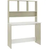vidaXL Schreibtisch mit Regalen Weiß Sonoma-Eiche 110x45x157 cm