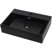 vidaXL Waschbecken mit Hahnloch Keramik Schwarz 60,5 x 42,5 x 14,5 cm
