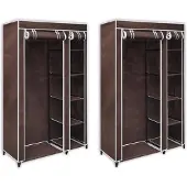vidaXL Stoffschränke 2 Stk. Braun
