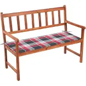 vidaXL Gartenbank mit Auflage 120 cm Massivholz Akazie