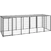 vidaXL Hundezwinger Schwarz 330x110x110 cm Stahl