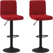 vidaXL Barhocker 2 Stk. Weinrot Samt