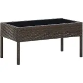 vidaXL Gartentisch Braun 75x40x37 cm Poly Rattan