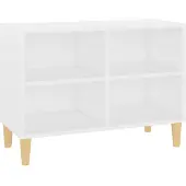 vidaXL TV-Schrank mit Massivholz-Beinen Weiß 69,5x30x50 cm