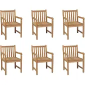 vidaXL Gartenstühle 6 Stk. Massivholz Teak