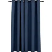vidaXL - Gordijn - linnen-look - verduisterend - met - ogen - 290x245 - cm - blauw