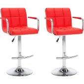 vidaXL Barhocker 2 Stk. Rot Kunstleder