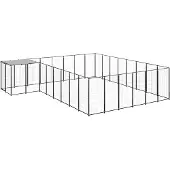 vidaXL Hundezwinger Schwarz 15,73 m² Stahl