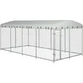 vidaXL Outdoor-Hundezwinger mit Überdachung 7,6x3,8x2,3 m