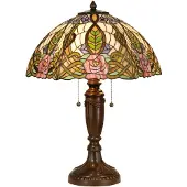 Clayre & Eef Tiffany Tischlampe EDEN, Multicolour, für Wohn- / Esszimmer, Glas, Tiffany, Tischlampe