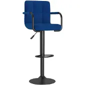 vidaXL Barhocker Blau Stoff