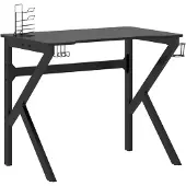 vidaXL Gaming-Schreibtisch mit K-Gestell Schwarz 90x60x75 cm